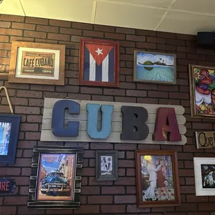 I really enjoyed this wall they had by the restroom, with things about Cuba.
