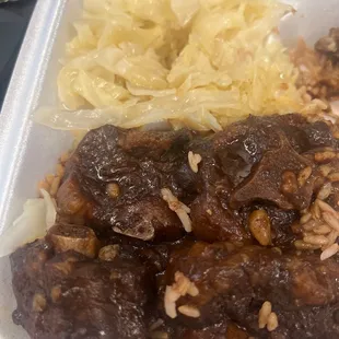 cabbage and oxtail