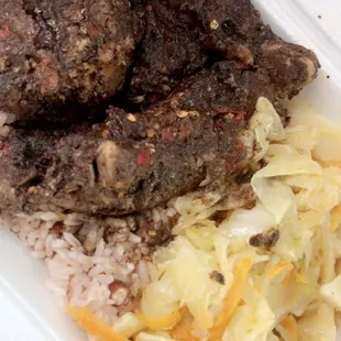 Medium Jerk Chicken with Rice and Cabbage