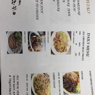 Takeout menu