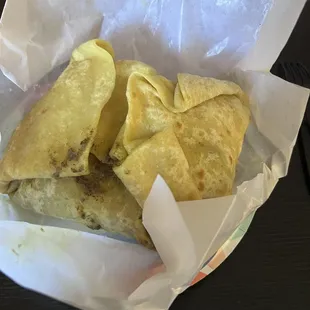 Roti (Dhalpuri) - Wrapped Curry Goat