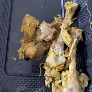 Chicken roti bones.