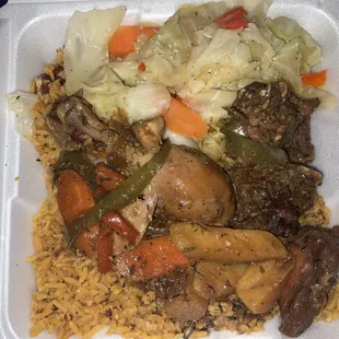 Brown stew chicken meal