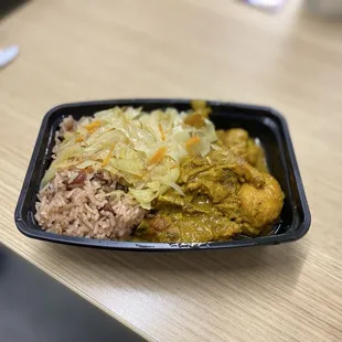 Curry chicken. 4 pieces in the small.