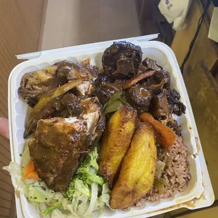 Oxtails and Brown stewed chicken