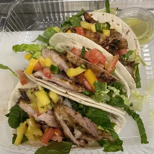 Jerk chicken tacos