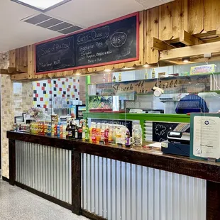 a restaurant counter
