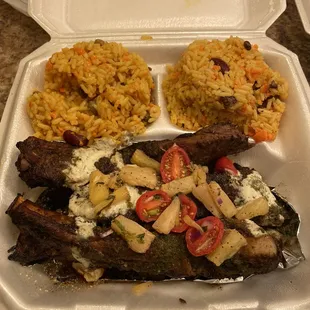 Jerk Ribs with Trini Rice