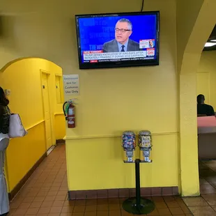 Restrooms and large entrance area