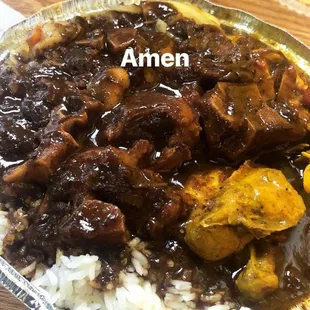 Oxtails &amp; curry chicken.