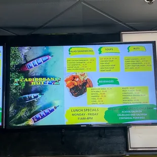 The menu