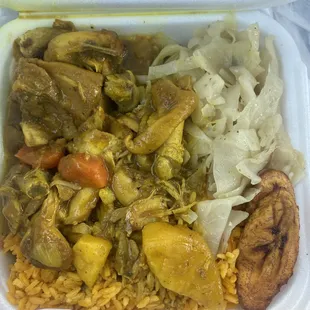 Small curry, chicken lunch special. Delicious!