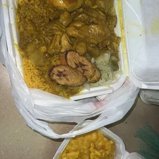 Curry Chicken Entree and. Macaroni &amp; Cheese