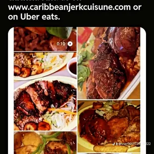 Authentic Jamaican hot and spicy jerk chicken also brown stew chicken platter give your taste bud a treat