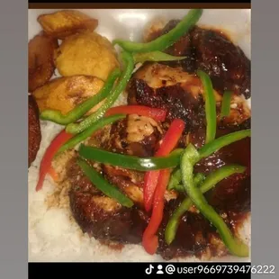 Our authentic  spicy jerk chicken  cuisine  open until 8pm