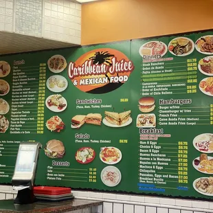 Wide Menu w/ breakfast served all day