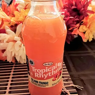 Tropical Island Mango Juice made in Kingston, Jamaican. A balanced sweet fruit juice. Also other flavors available.