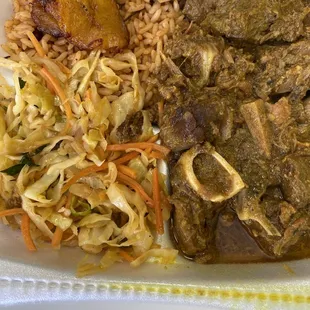 Curried goat plate