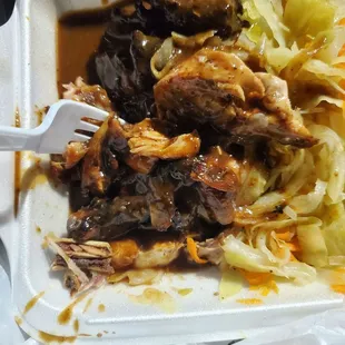 Small jerk chicken with cabbage only