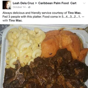 Oxtail, Mac and Cheese and Candied Yams