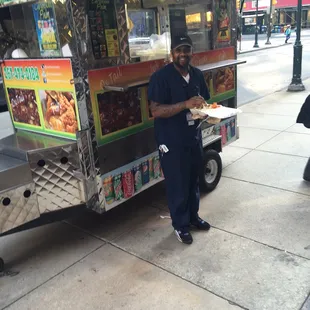 Customer enjoying his food