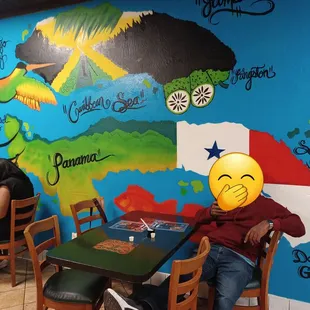 Art inside the restaurant