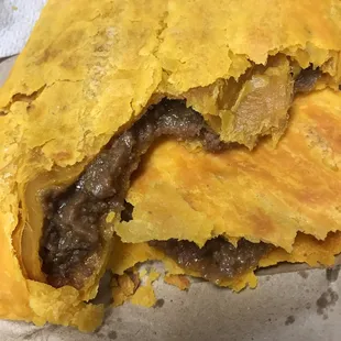 The inside of the yummy patty.