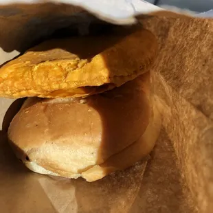 Fish patty and coco bread