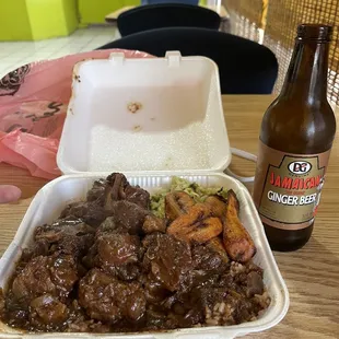 Large oxtails dinner and Ginger beer.