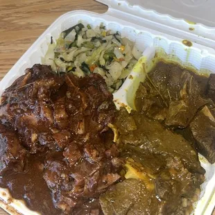 Oxtail/Curry Goat plate