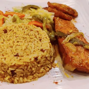 Brown stew salmon