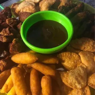 Cocktail Pastelillos, Fried Pork, Sorullo &amp; Guava Sauce