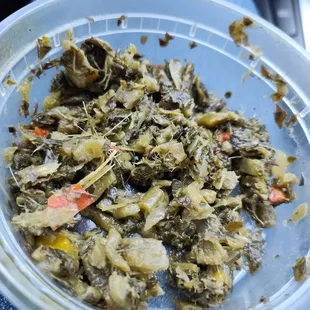 Side order of Callaloo. It had a lot of stems.