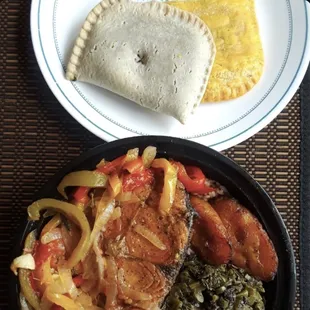 two plates of food on a table