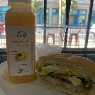 Amazing fish sandwich and fresh juice!