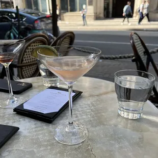 Outdoor seating and a cosmo