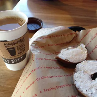 Caribou coffee and Einstein bagels.