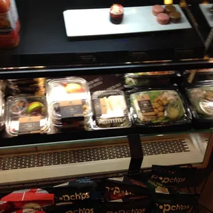 a display of food items