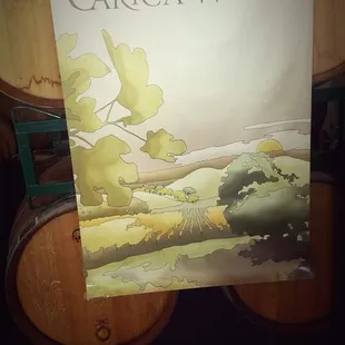 a poster of a vineyard