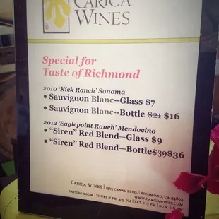 a special offer for taste of richmond
