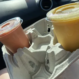 Mango pineapple and strawberry pineapple smoothie