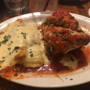 Manicotti &amp; Eggplant Parmesan combination