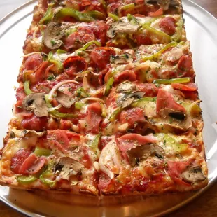 a pizza on a plate