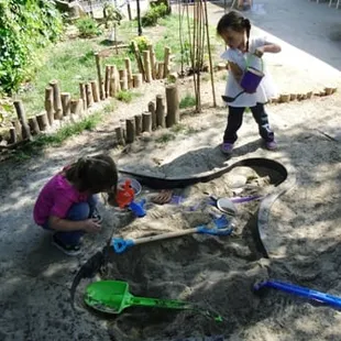 Girls are busy in nature.