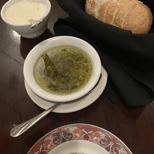 Bread and garlic olive oil - so much garlic!!!