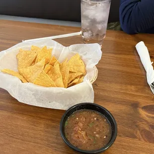 Warm chips and salsa