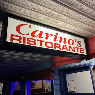 a sign for a restaurant