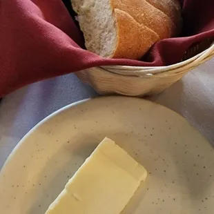 Complimentary bread  and butta