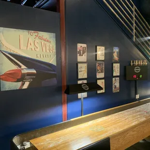 a shuffle table and a poster