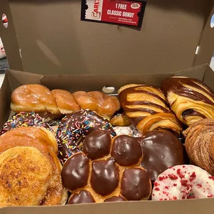 Dozen yummies and a free donut coupon surprise